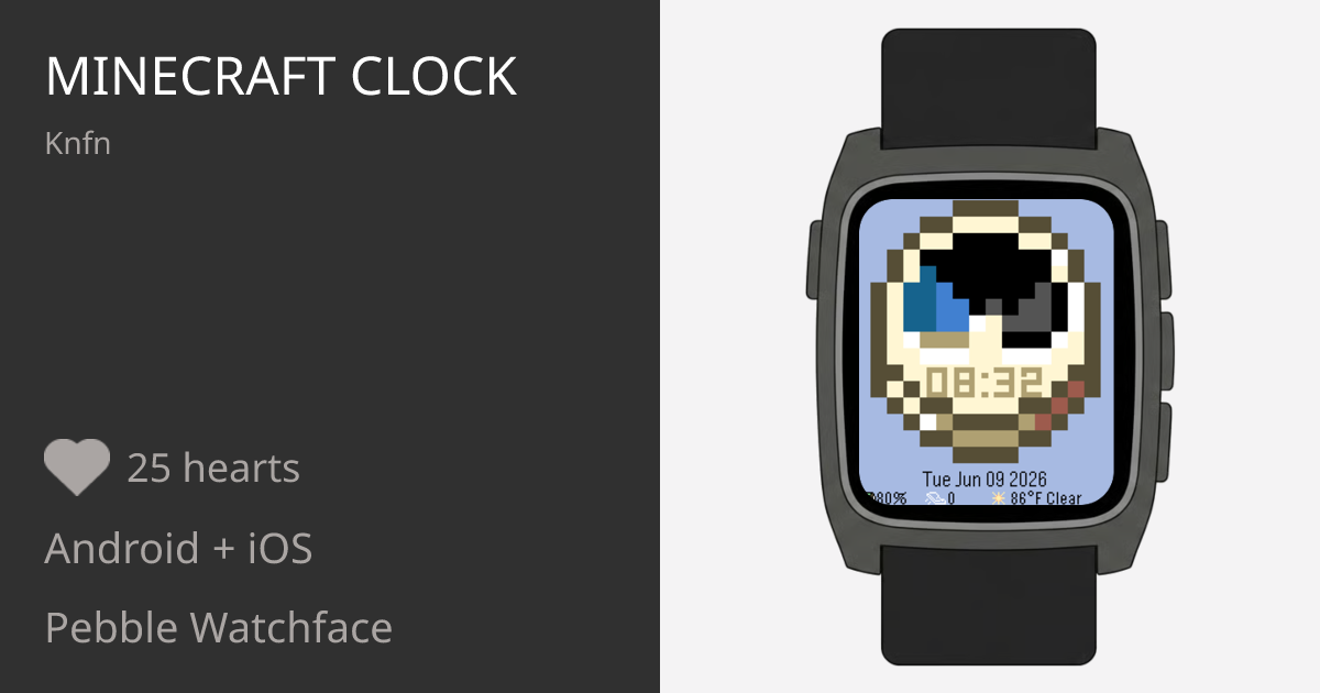 Minecraft Watch Icon Minecraft Clock - Pebble Appstore
