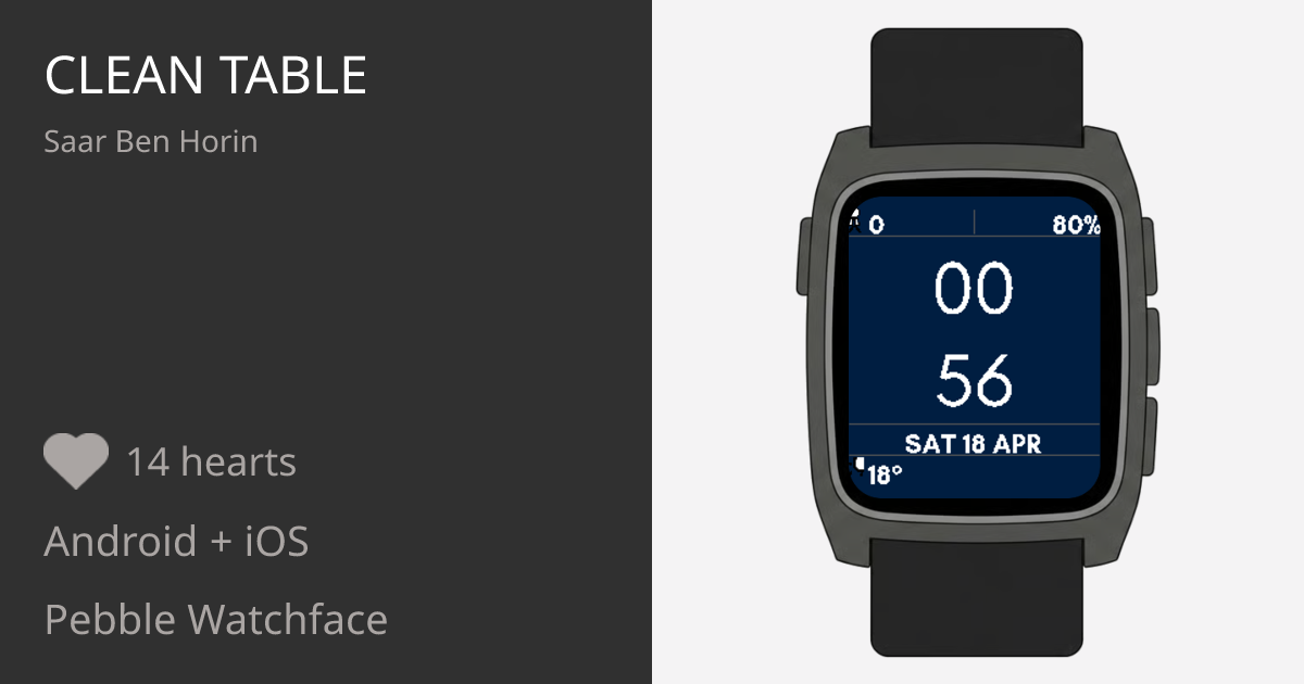 CLEAN TABLE - Pebble Appstore
