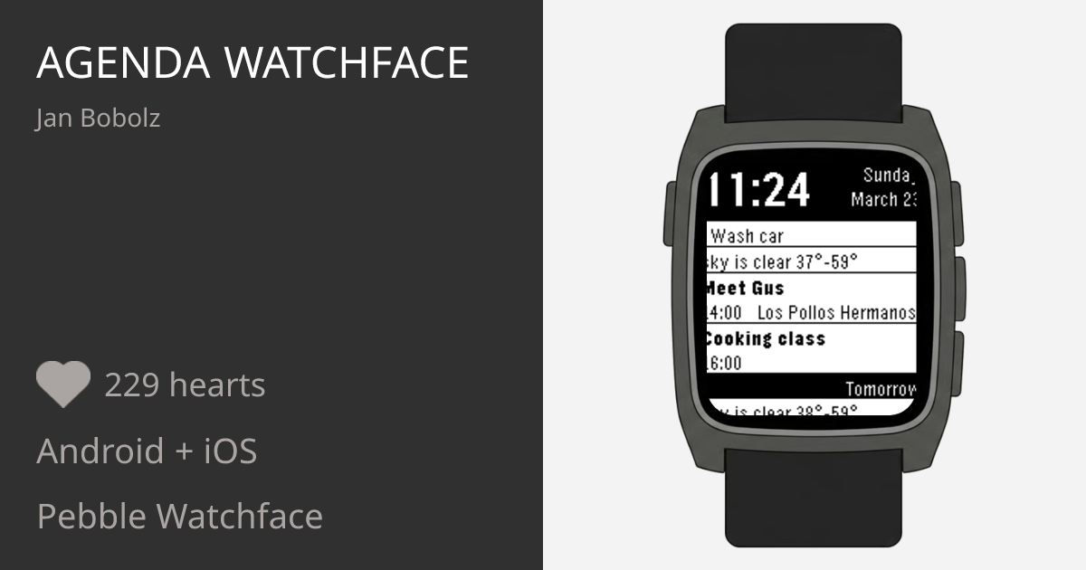 Agenda Watchface - Pebble Appstore