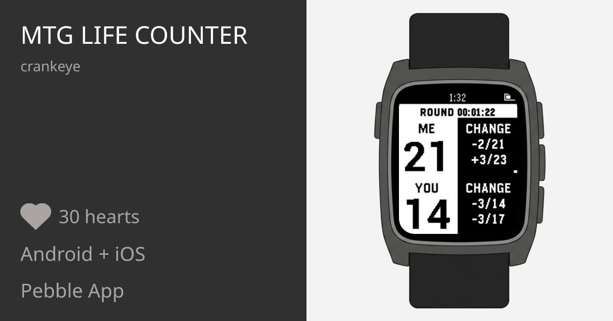 MTG Life Counter - Pebble Appstore