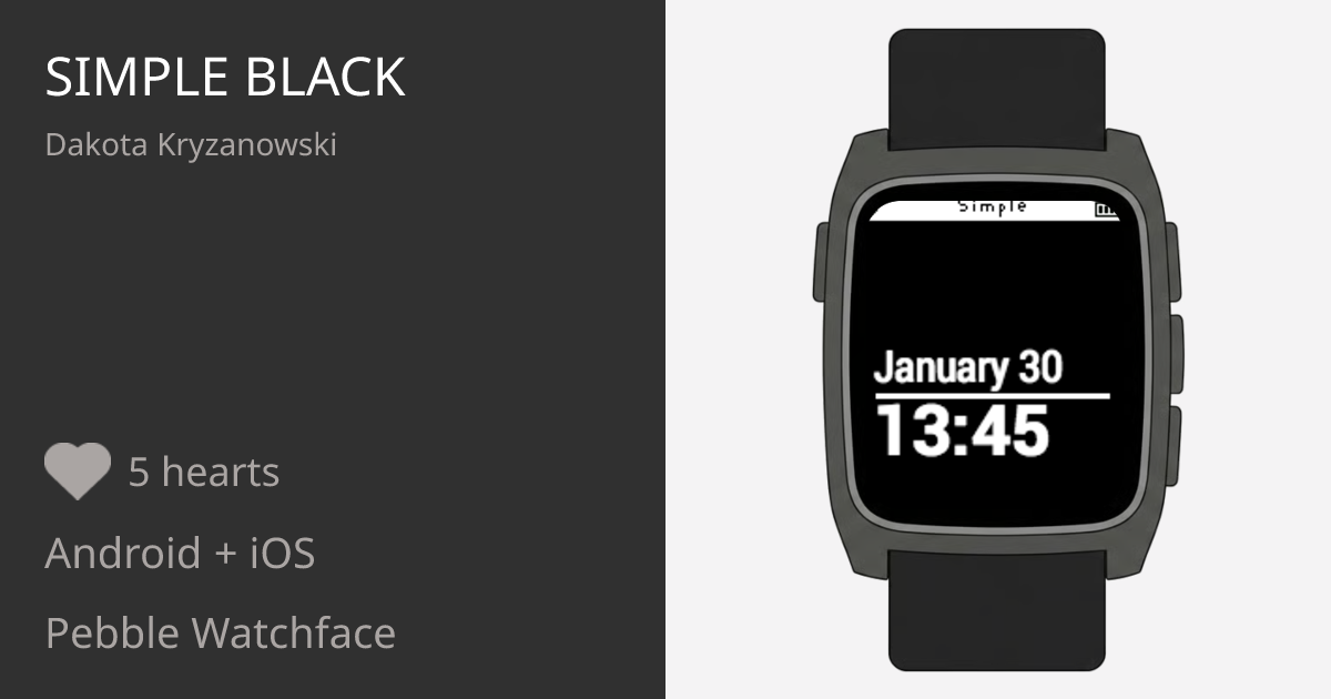 Simple Black - Pebble Appstore