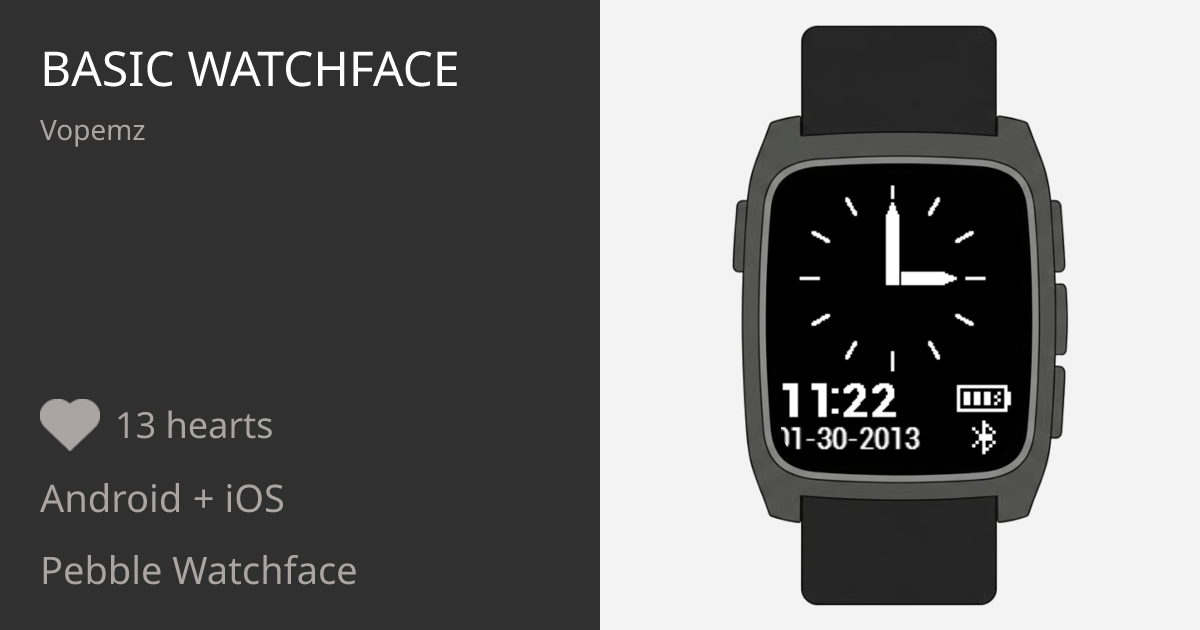 Basic Watchface - Pebble Appstore