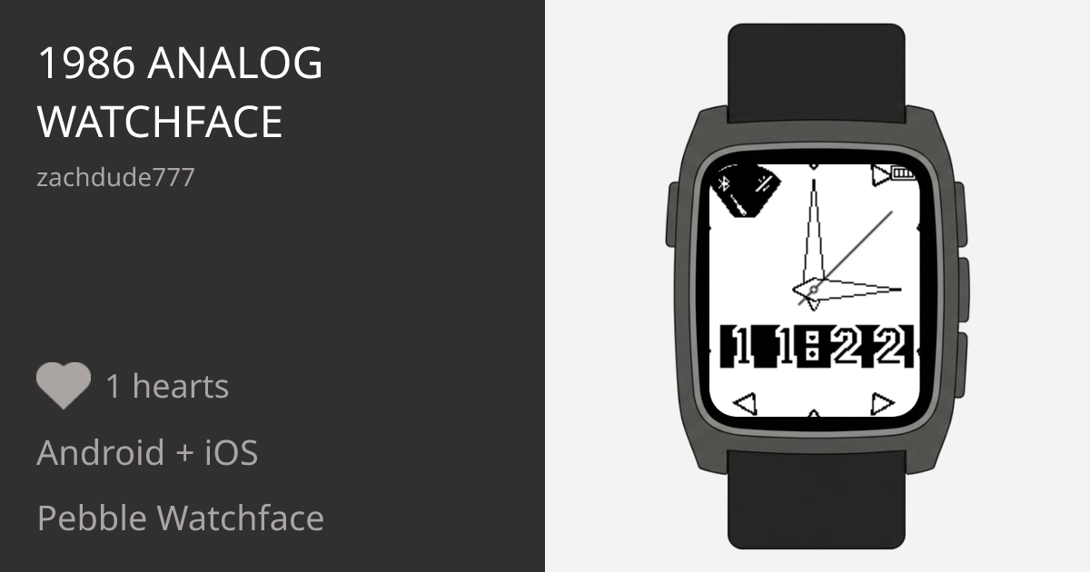 1986 Analog watchface - Pebble Appstore