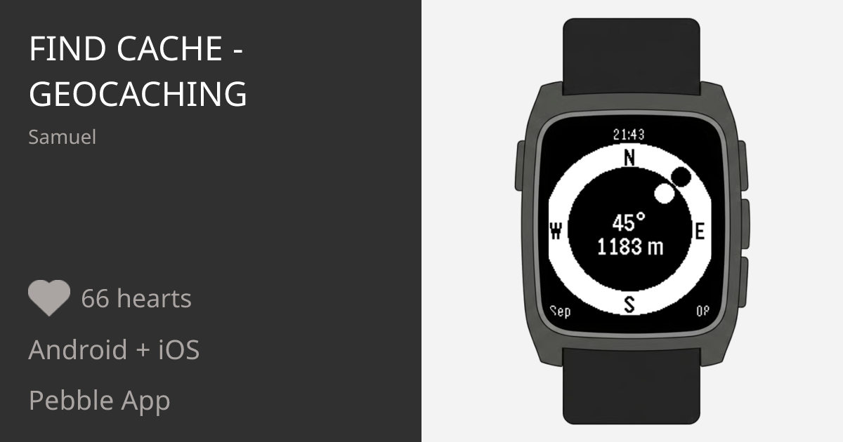 Find Cache - geocaching - Pebble Appstore