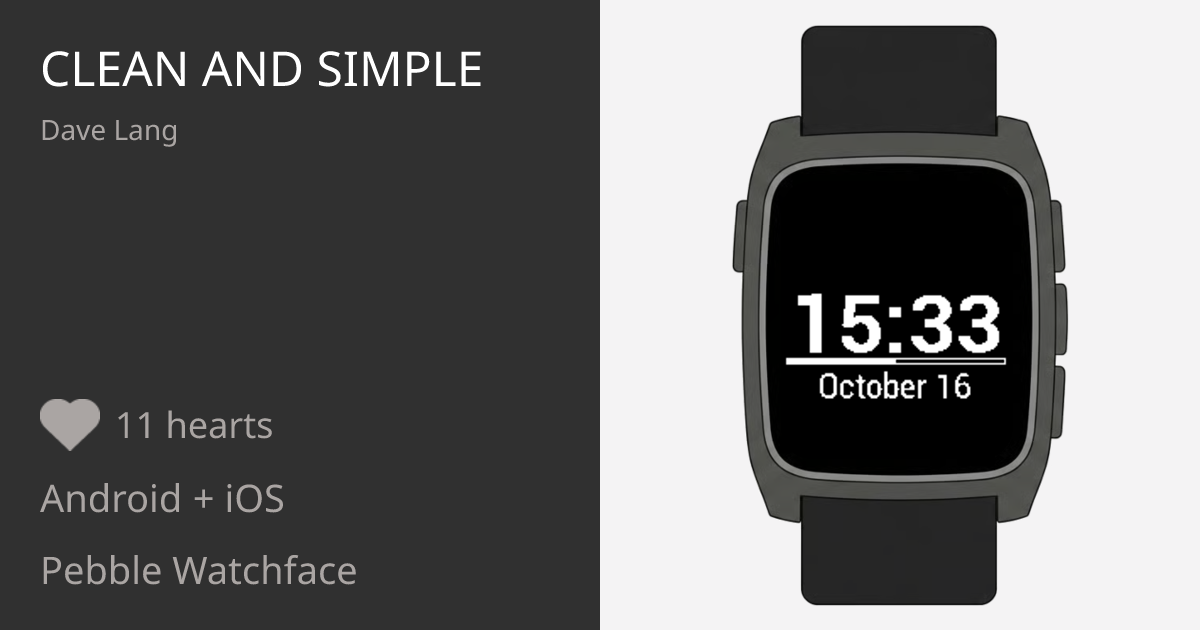Clean and simple - Pebble Appstore