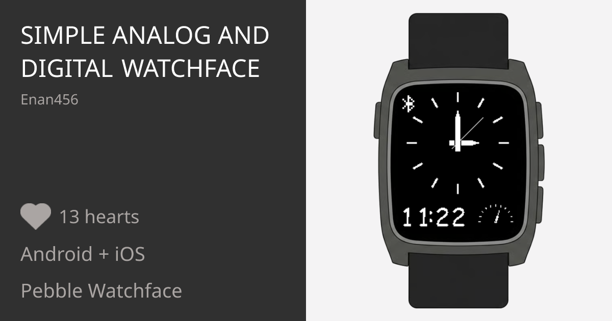 Simple Analog and Digital Watchface - Pebble Appstore