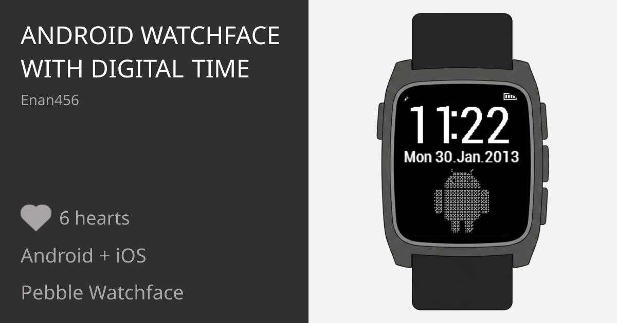 Android watchface with digital time - Pebble Appstore