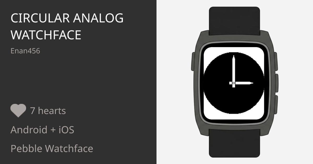 Circular Analog Watchface - Pebble Appstore