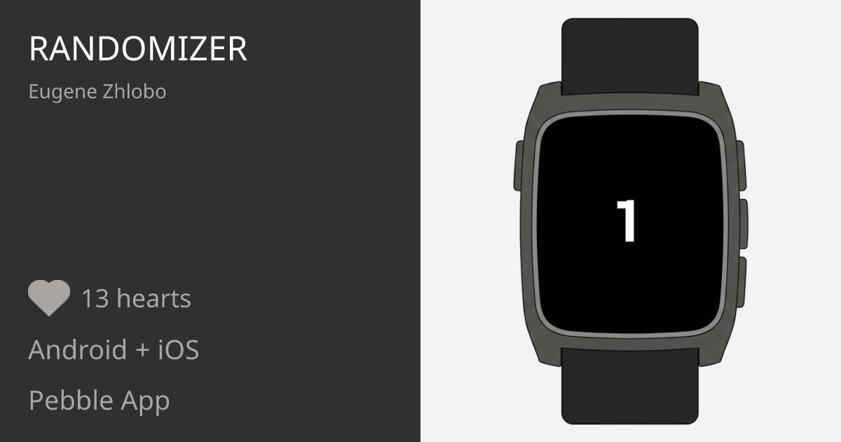 Search Randomiser Button Randomizer - Pebble Appstore