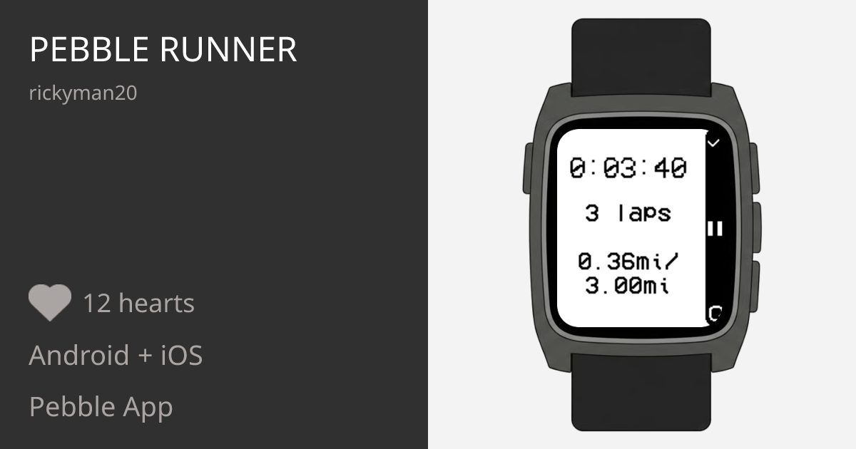 Pebble Runner - Pebble Appstore