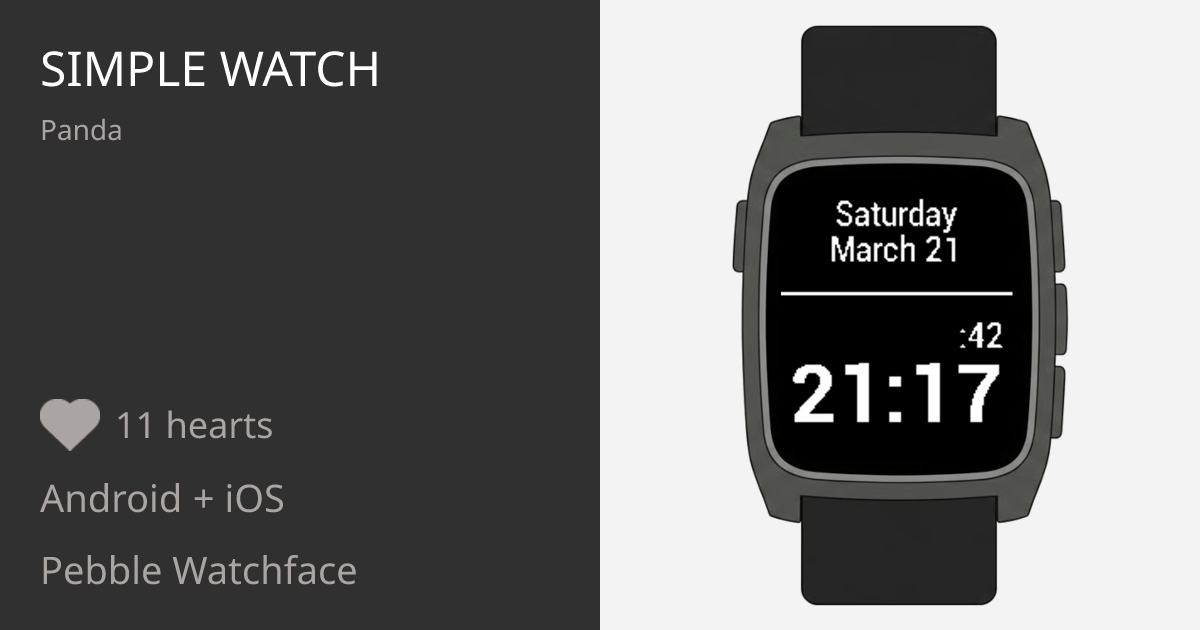 Simple watch - Pebble Appstore