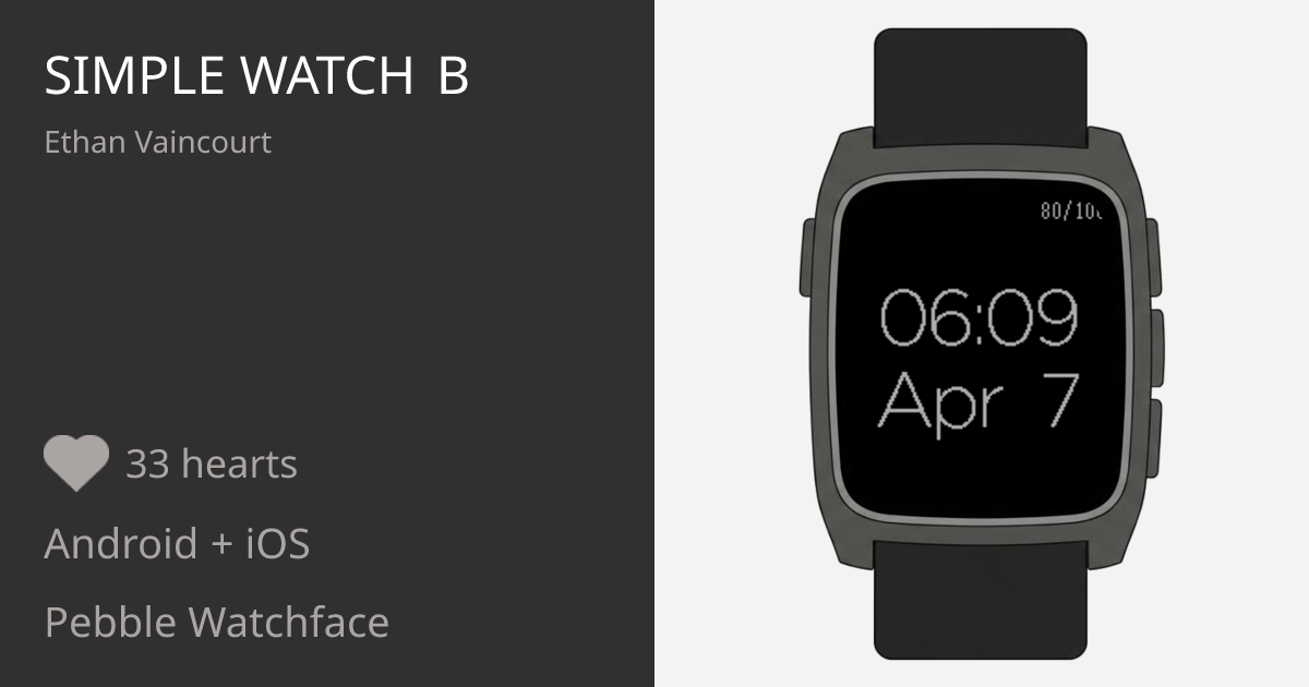 Simple Watch B - Pebble Appstore