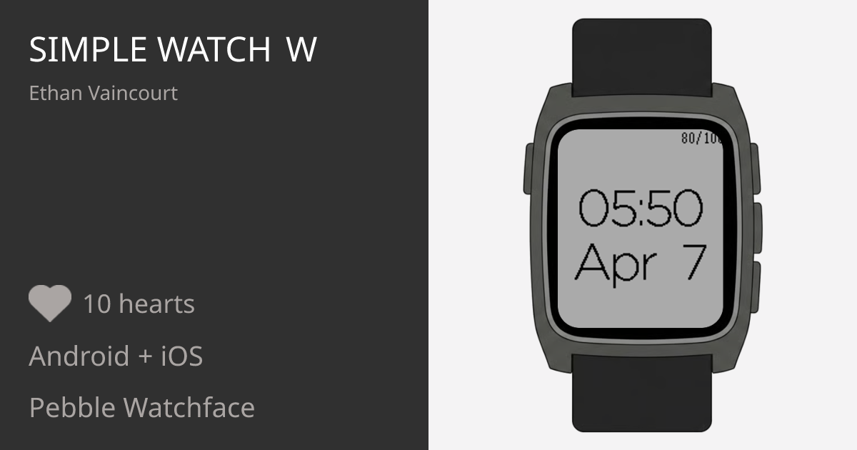 Simple Watch W - Pebble Appstore