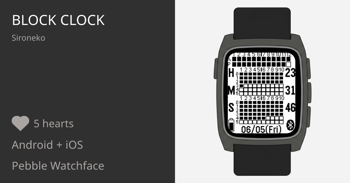 Block Clock - Pebble Appstore