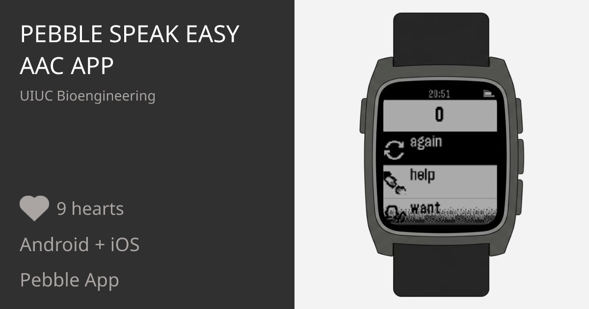 Pebble Speak Easy AAC App - Pebble Appstore