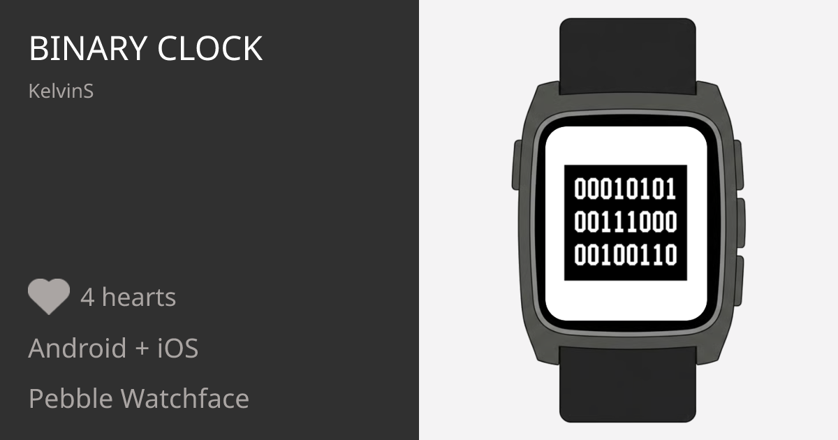 Binary Clock - Pebble Appstore