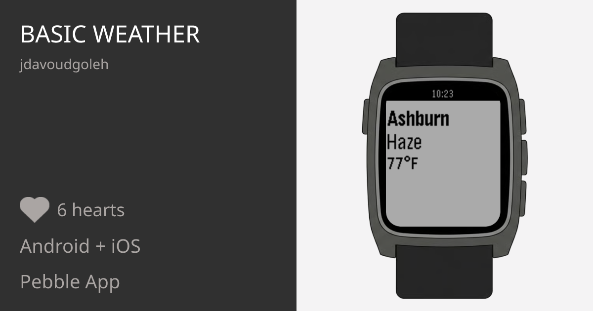 Basic Weather - Pebble Appstore