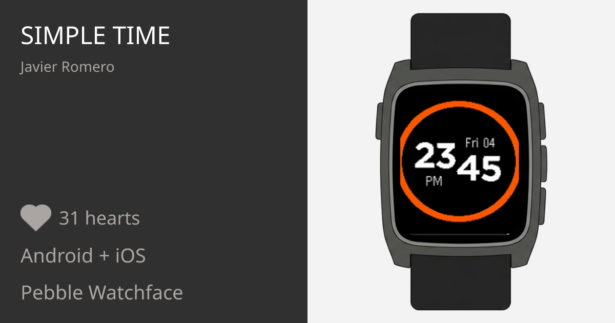 Simple Time - Pebble Appstore