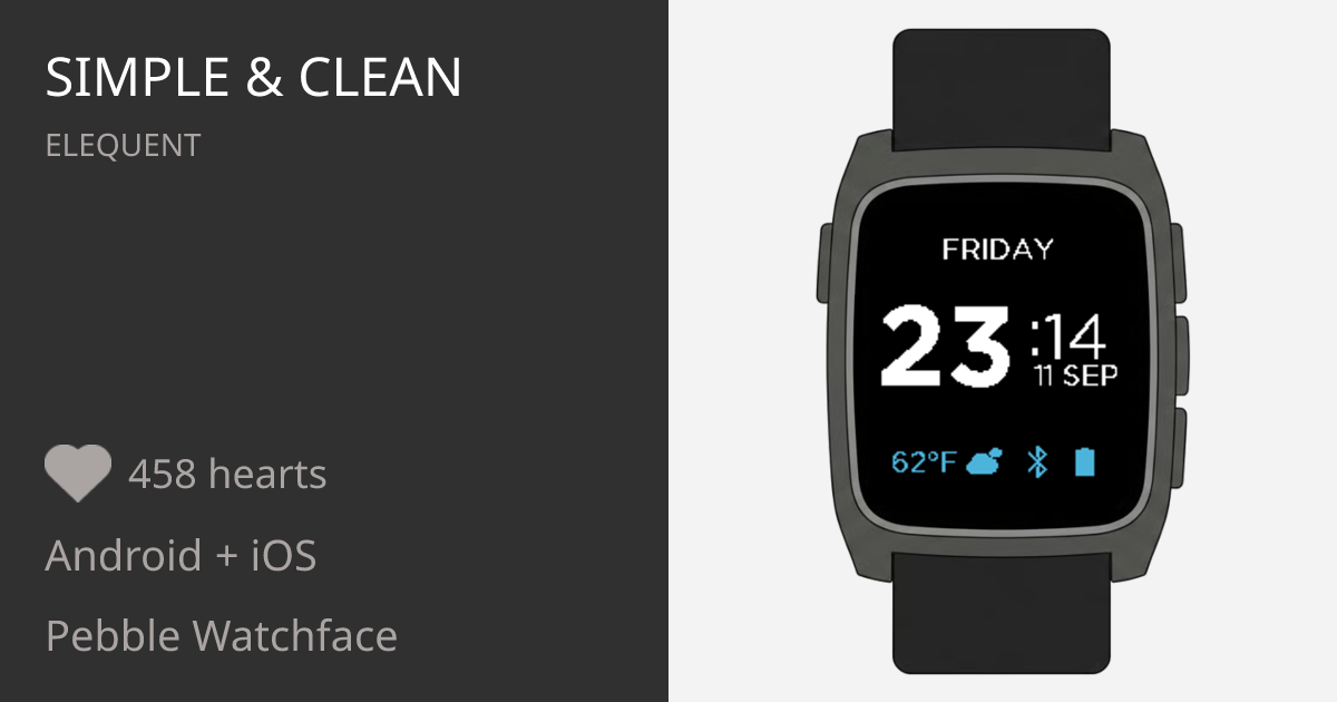 Simple & Clean - Pebble Appstore