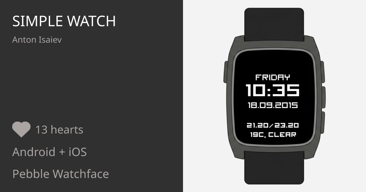 Simple Watch - Pebble Appstore