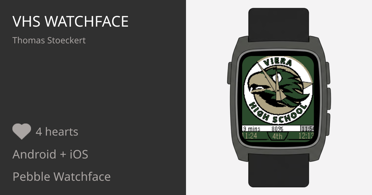 VHS Watchface - Pebble Appstore