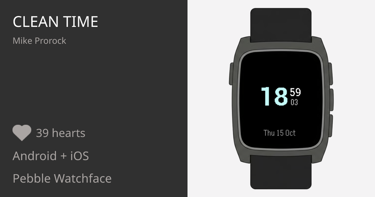Clean Time - Pebble Appstore