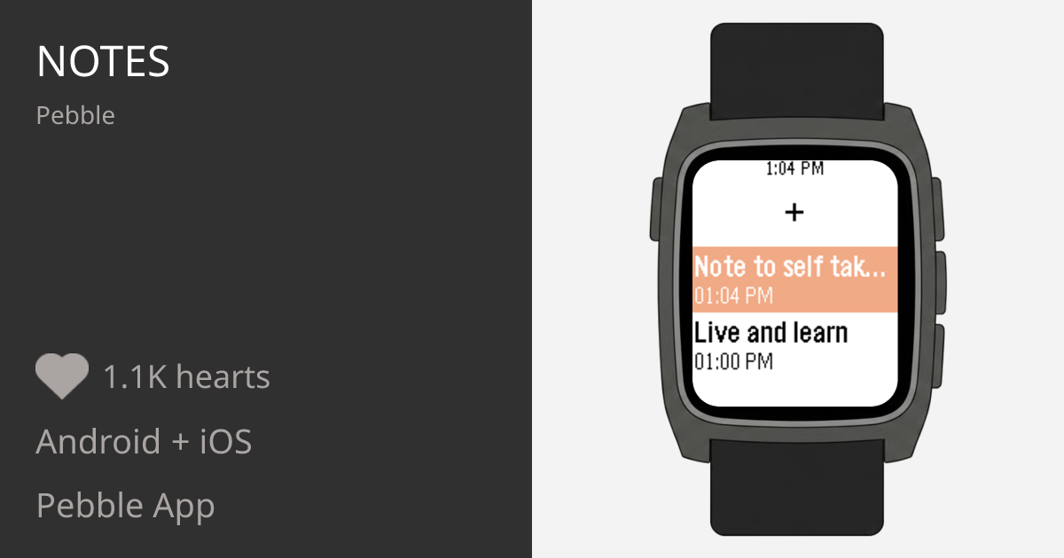 Pebble Note Taking Notes - Pebble Appstore
