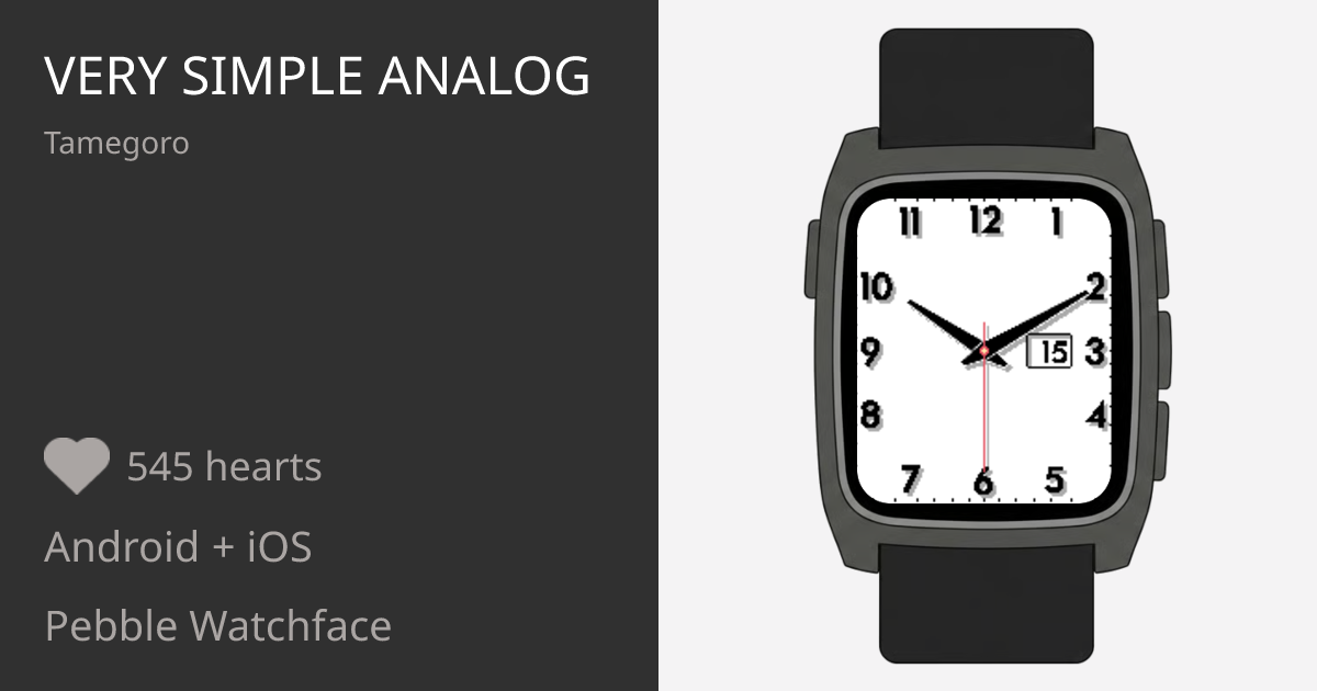 Very Simple Analog - Pebble Appstore
