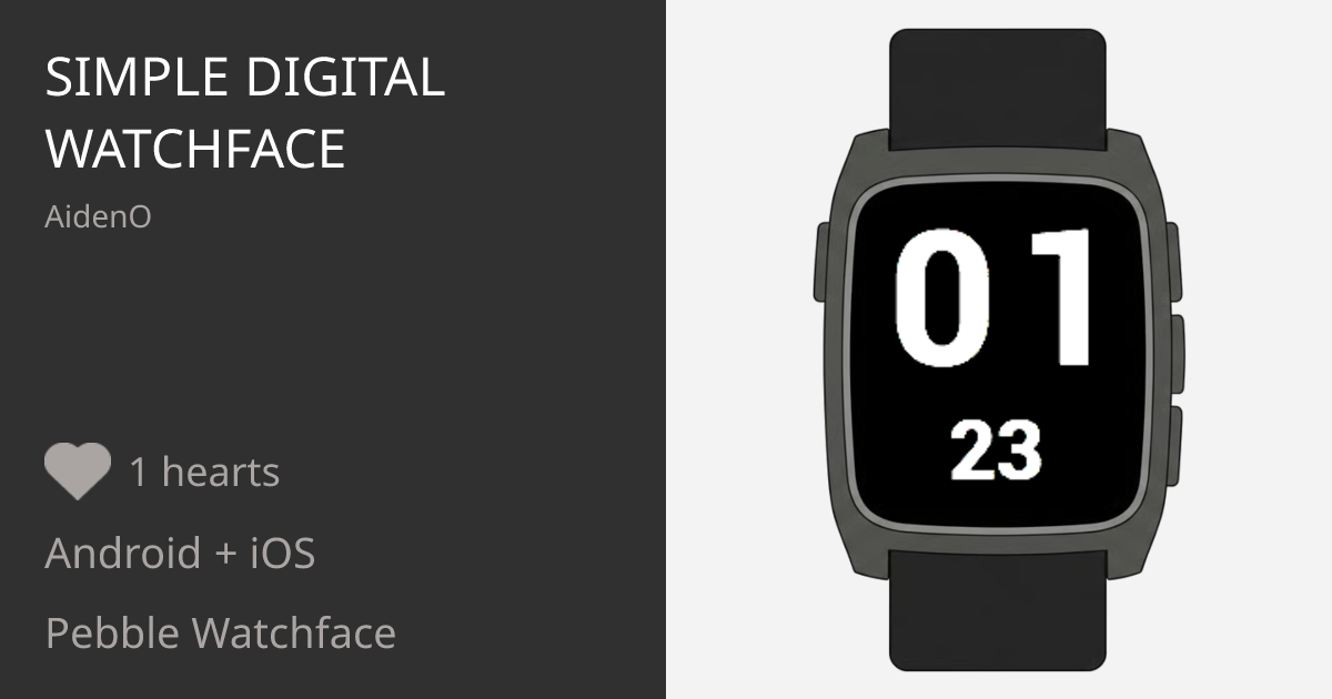 Simple Digital Watchface - Pebble Appstore