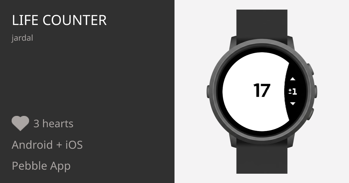 Life Counter - Pebble Appstore