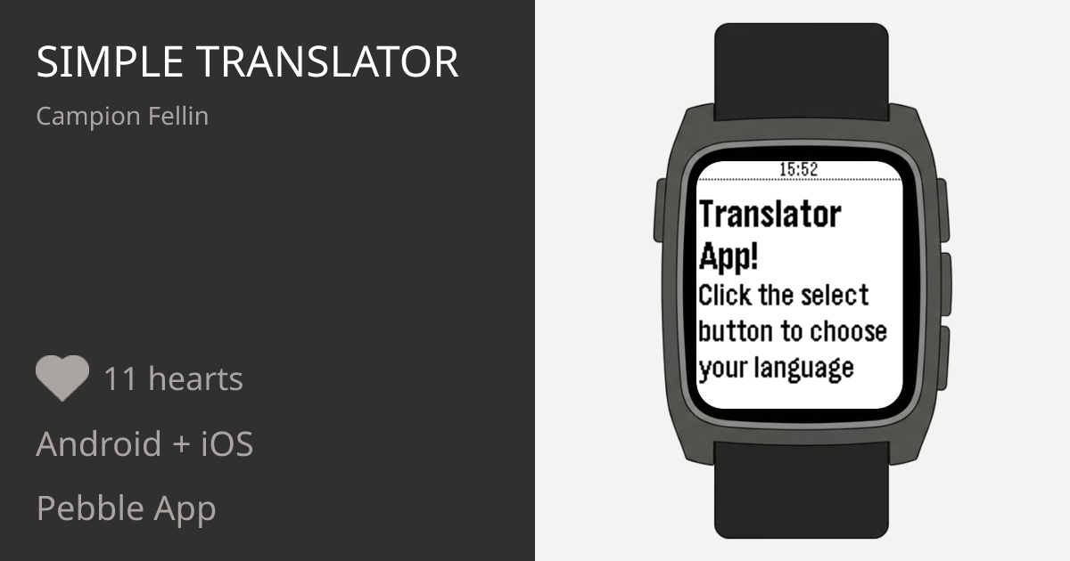 Simple Translator - Pebble Appstore