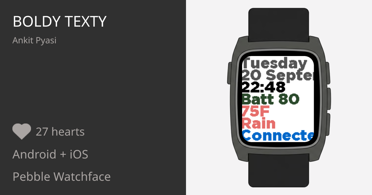Boldy Texty - Pebble Appstore