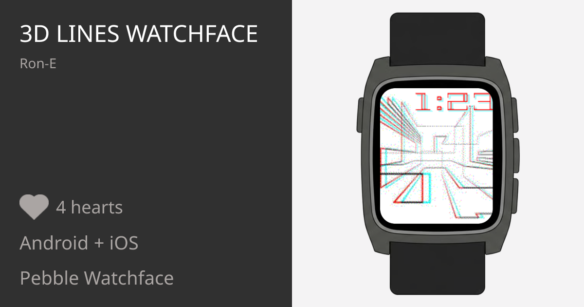 3D Lines Watchface - Pebble Appstore