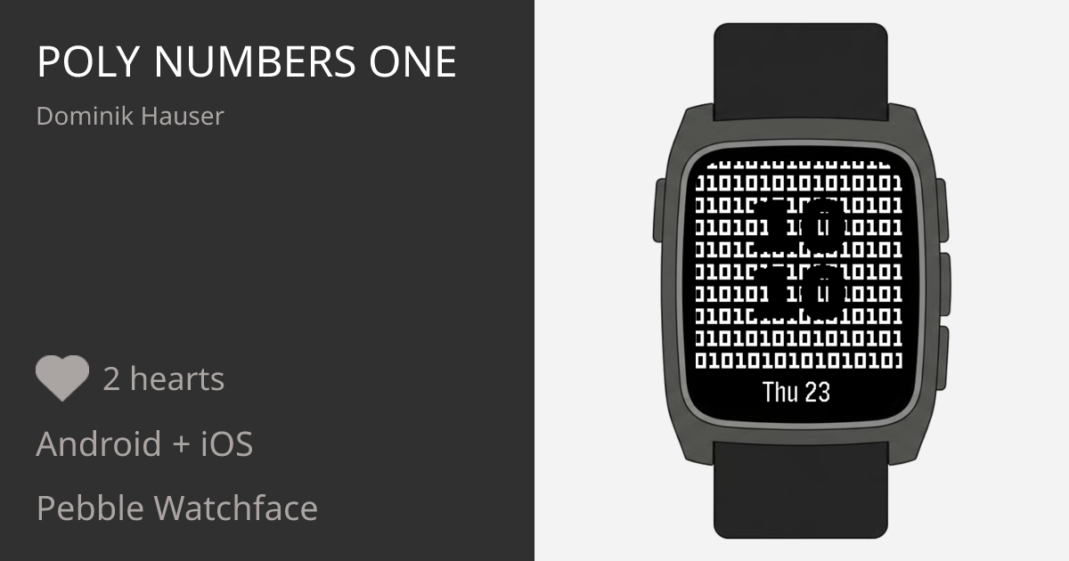 Poly Numbers One - Pebble Appstore
