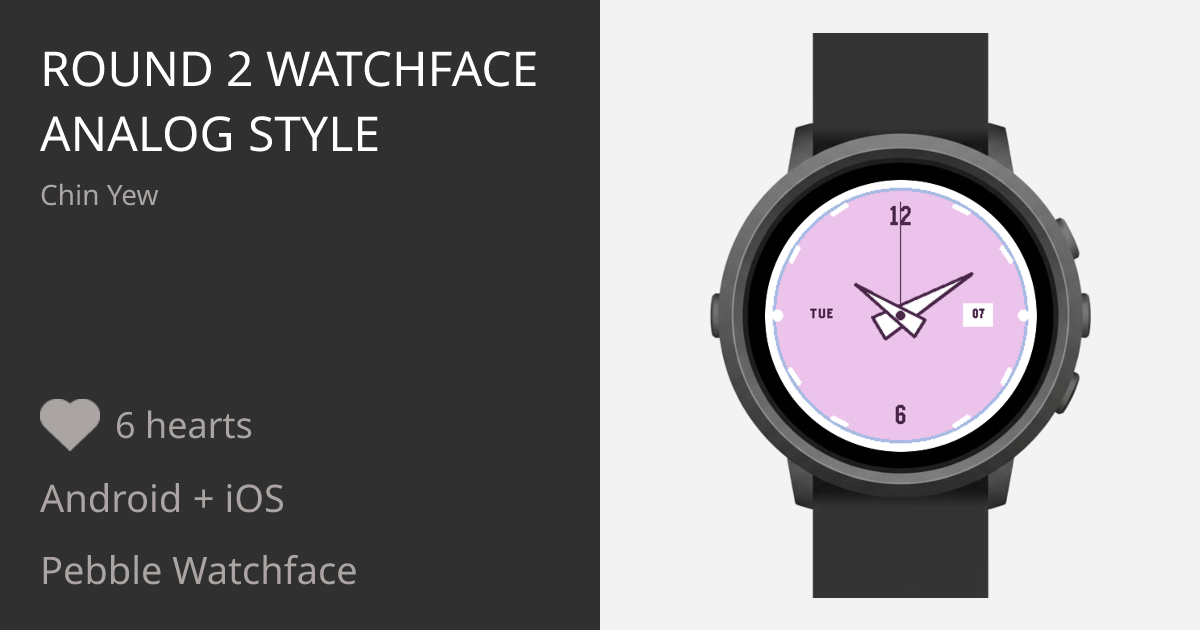 round 2 watchface analog style - Pebble Appstore